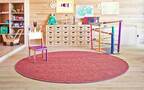 teppich handwebteppich rund rot naturwolle kindergarten